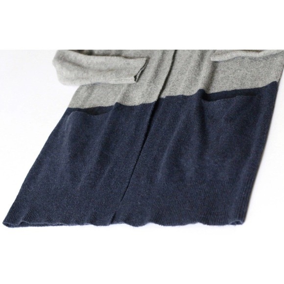 Madewell Ryder Coziest Yarn Alpaca Wool Gray Navy Long Duster Cardigan Size XXS - Picture 4 of 6